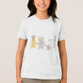 宇宙飛行士の動物たち トライブレンドTシャツ (正面)