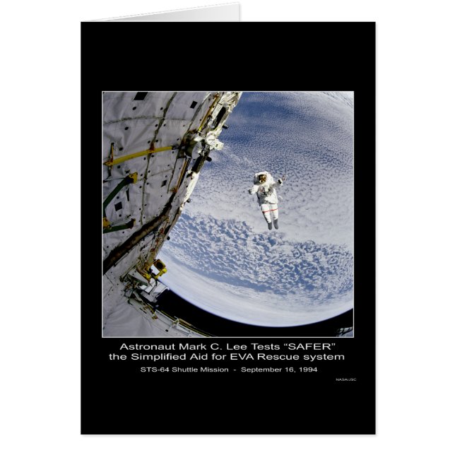 宇宙飛行士の印のC.リーTestsの"より安全な" STS-64シャトル (正面)