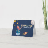 宇宙飛行士の外宇宙の子供の誕生日 サンキューカード (正面)