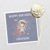 宇宙飛行士の外宇宙ガール誕生日 スタンダードランチョンナプキン