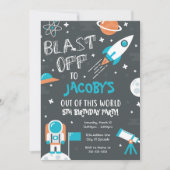 宇宙飛行士の外宇宙パーティー招待状 招待状 (正面)