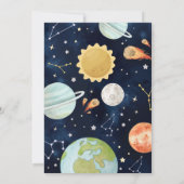 宇宙飛行士の外宇宙ブラストオフ誕生日パーティー 招待状 (裏面)