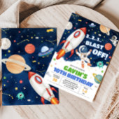 宇宙飛行士の外宇宙誕生日パーティー 招待状