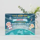 宇宙飛行士の外宇宙誕生日招待状 招待状 (スタンド正面)