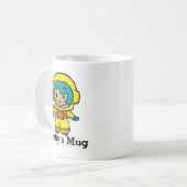 宇宙飛行士の女の子の名前 コーヒーマグカップ (正面左)