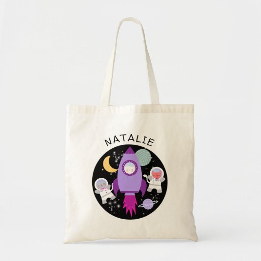 宇宙飛行士の女子パーソナライズされた宇宙飛行士 トートバッグ (正面)