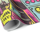 宇宙飛行士の女性ヴィンテージSci-Fi漫画 ラッピングペーパー (ロールコーナー)