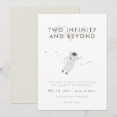 宇宙飛行士の子供のスペース2歳誕生日パーティーの招待状 招待状 (正面/裏面)