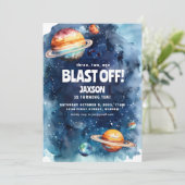 宇宙飛行士の子供の誕生日パーティーの招待状 招待状 (スタンド正面)