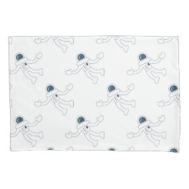 宇宙飛行士の子供向け宇宙飛行士パターン白黒 枕カバー