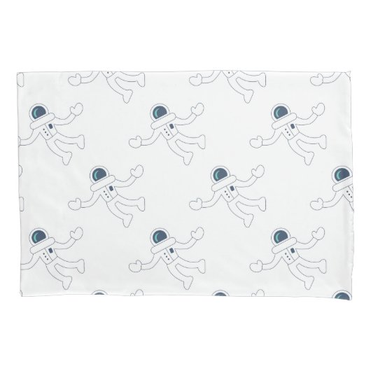 宇宙飛行士の子供向け宇宙飛行士パターン白黒 枕カバー (正面)