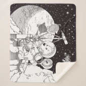 宇宙飛行士の子犬との着色宇宙 シェルパブランケット (正面)