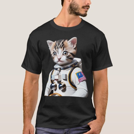 宇宙飛行士の子猫 Tシャツ (正面)