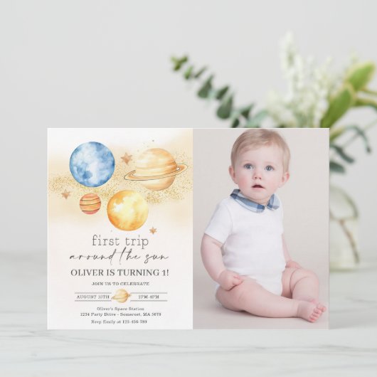 宇宙飛行士の宇宙が太陽のまわりにの写真を最初に旅 招待状 (スタンド正面)