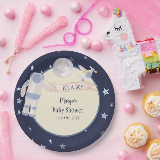 宇宙飛行士の宇宙それは男の子の赤ちゃんシャワーである ペーパープレート (パーティー)