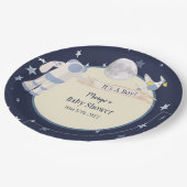 宇宙飛行士の宇宙それは男の子の赤ちゃんシャワーである ペーパープレート (アングル)