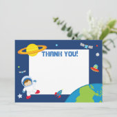 宇宙飛行士の宇宙のサンキューカードのブランク サンキューカード (スタンド正面)