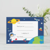 宇宙飛行士の宇宙のサンキューカードは記入します サンキューカード (スタンド正面)