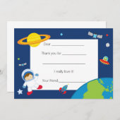 宇宙飛行士の宇宙のサンキューカードは記入します サンキューカード (正面/裏面)