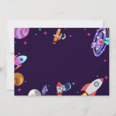 宇宙飛行士の宇宙の最初ののまわりに旅は太陽の誕生日 招待状 (裏面)