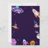 宇宙飛行士の宇宙の最初ののまわりに旅は太陽の誕生日 招待状 (裏面)
