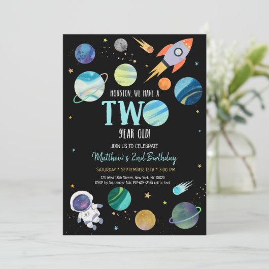 宇宙飛行士の宇宙の第2誕生日 招待状 (スタンド正面)