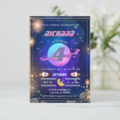 宇宙飛行士の宇宙の誕生日招待状 招待状 (スタンド正面)