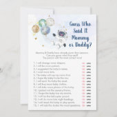 宇宙飛行士の宇宙は、誰が赤ちゃんシャワーのゲームを言ったと推測 招待状 (正面)