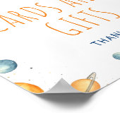 宇宙飛行士の宇宙カードとギフト誕生日のサイン ポスター (角)