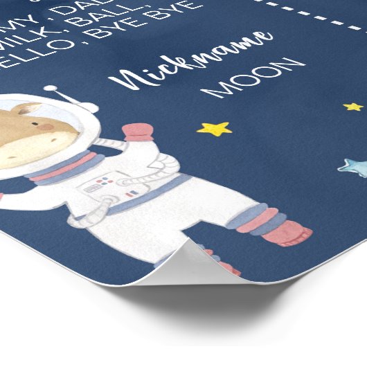 宇宙飛行士の宇宙サファリ誕生日マイルストーン ポスター (角)