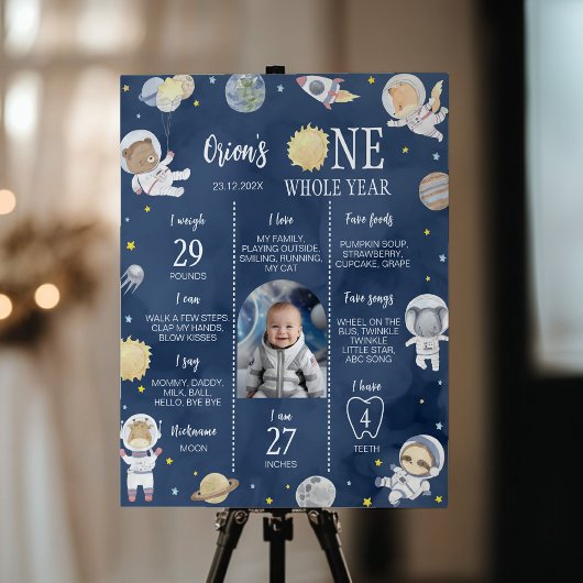 宇宙飛行士の宇宙サファリ誕生日マイルストーン ポスター