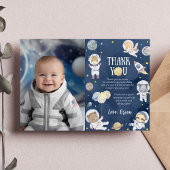 宇宙飛行士の宇宙サファリ誕生日写真 サンキューカード