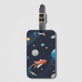 宇宙飛行士の宇宙シャトルトラベルムーンスター ラゲッジタグ (正面縦)