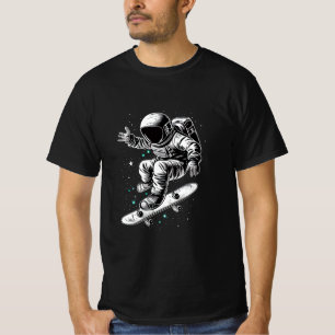 宇宙飛行士の宇宙スケートボードアドベンチャー Tシャツ