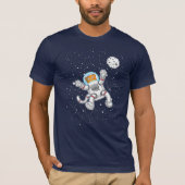 宇宙飛行士の宇宙スーツ天文学おもしろい宇宙飛行士 Tシャツ (正面)