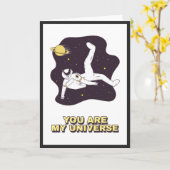 宇宙飛行士の宇宙バレンタインデー カード (黄色い花)