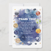 宇宙飛行士の宇宙ベビーシャワーサンキューカード 招待状 (正面)