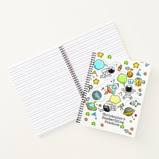 宇宙飛行士の宇宙ロケットの手書き ノートブック (内部)