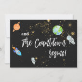 *~宇宙飛行士の宇宙ロケット宇宙飛行星のベビーシャワー 招待状 (正面)