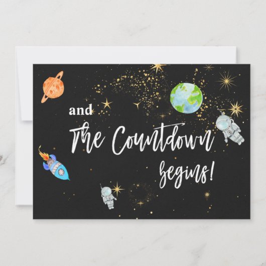 *~宇宙飛行士の宇宙ロケット宇宙飛行星のベビーシャワー 招待状 (正面)