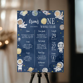 宇宙飛行士の宇宙ワイルドワン誕生日マイルストーン ポスター