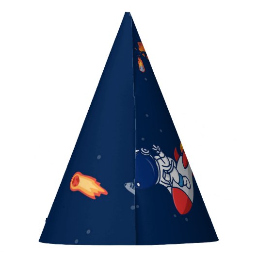 宇宙飛行士の宇宙冒険の帽子 - 男の子の誕生日 パーティーハット (裏面)