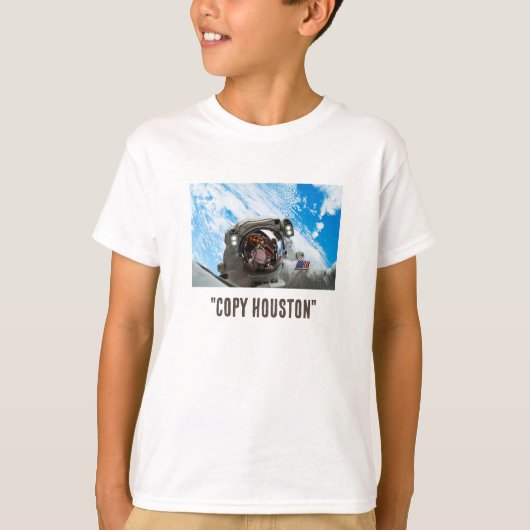 宇宙飛行士の宇宙写真ボーイズ Tシャツ (正面)