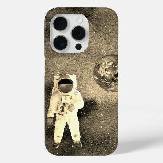宇宙飛行士の宇宙地球セピア Case-Mate iPhoneケース (裏面)