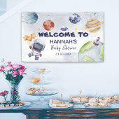 宇宙飛行士の宇宙少年の赤ちゃんシャワーへようこそ 横断幕