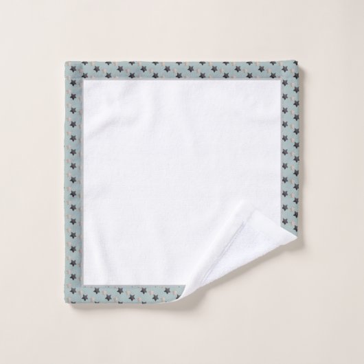 宇宙飛行士の宇宙探査機の青クールいパターン バスタオルセット (ウォッシュタオル)