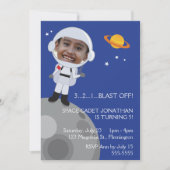宇宙飛行士の宇宙探検家の誕生日の写真Templase 招待状 (正面)