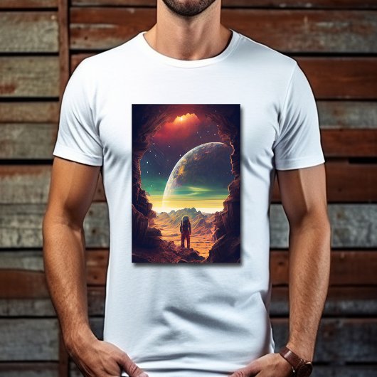 宇宙飛行士の宇宙旅行ムーンアース Tシャツ