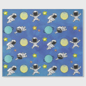 宇宙飛行士の宇宙星惑星 ラッピングペーパー (フラット)