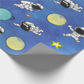 宇宙飛行士の宇宙星惑星 ラッピングペーパー (角)